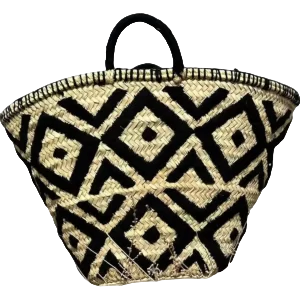 Artisanal Bohemian Storage Basket - Handwoven Ethnic Organizer with Traditional Craftsmanship