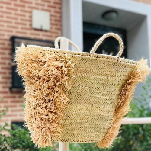 Handwoven French Straw Market Basket