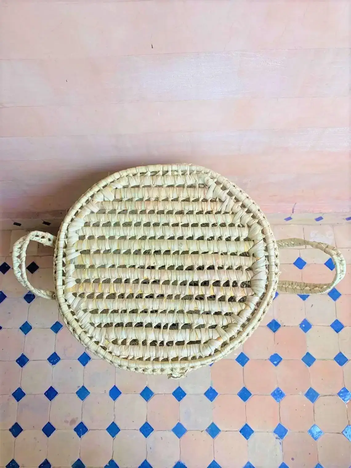 Large round Storage Home decor Palm Leaf baskets - Image 4