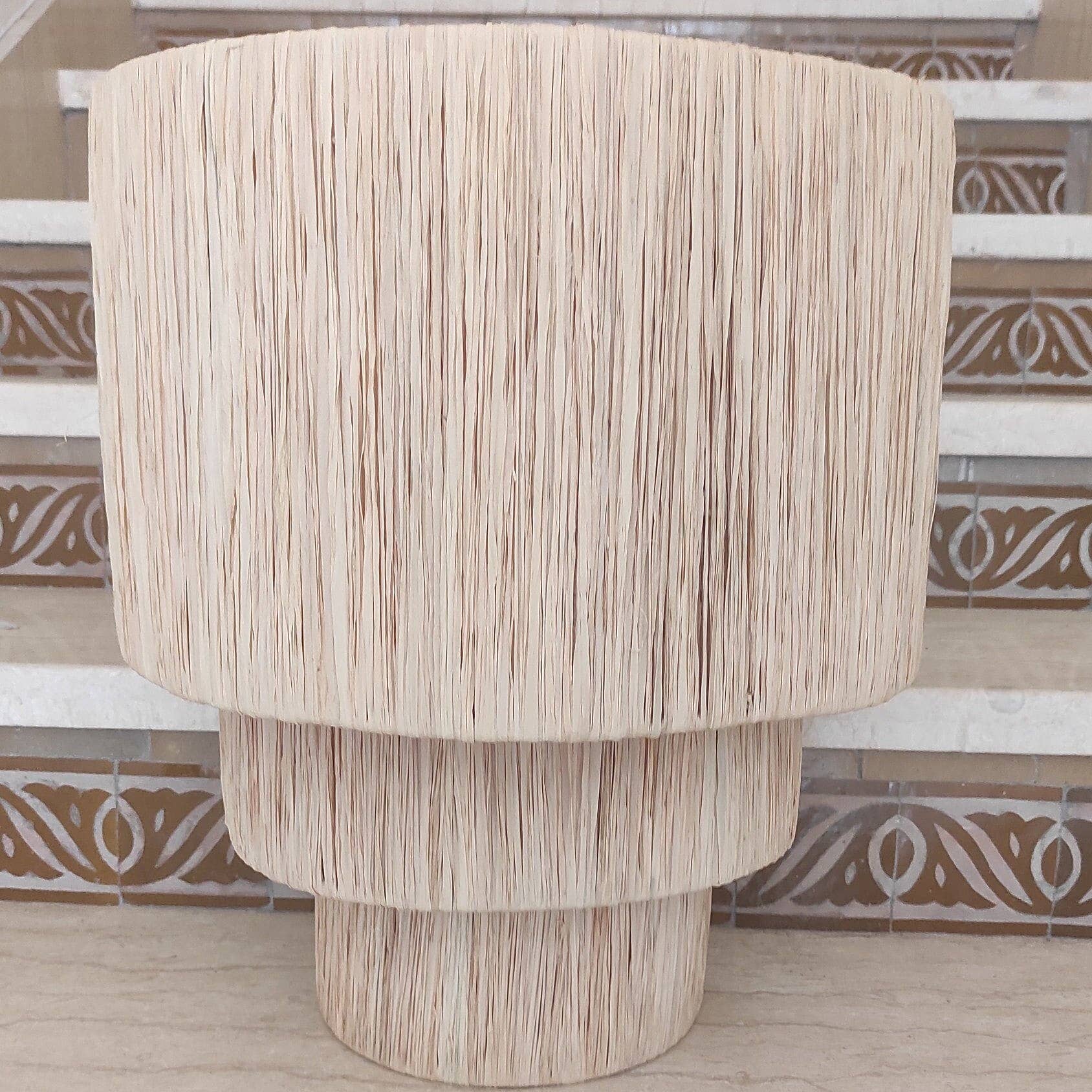 hand woven raffia Sconces - raffia Chandelier Moroccan Lamps