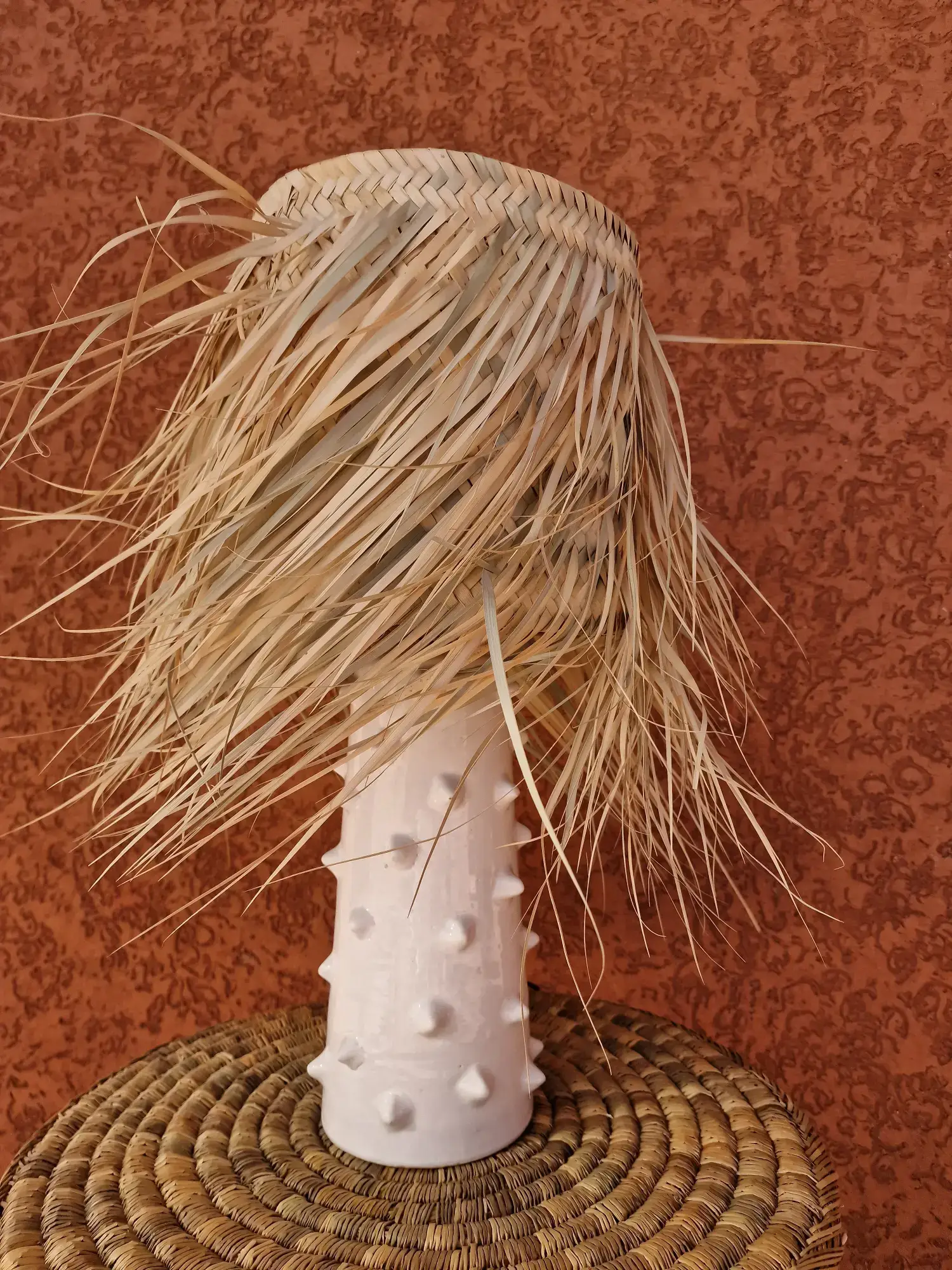 Fringed straw lampshade - Image 7