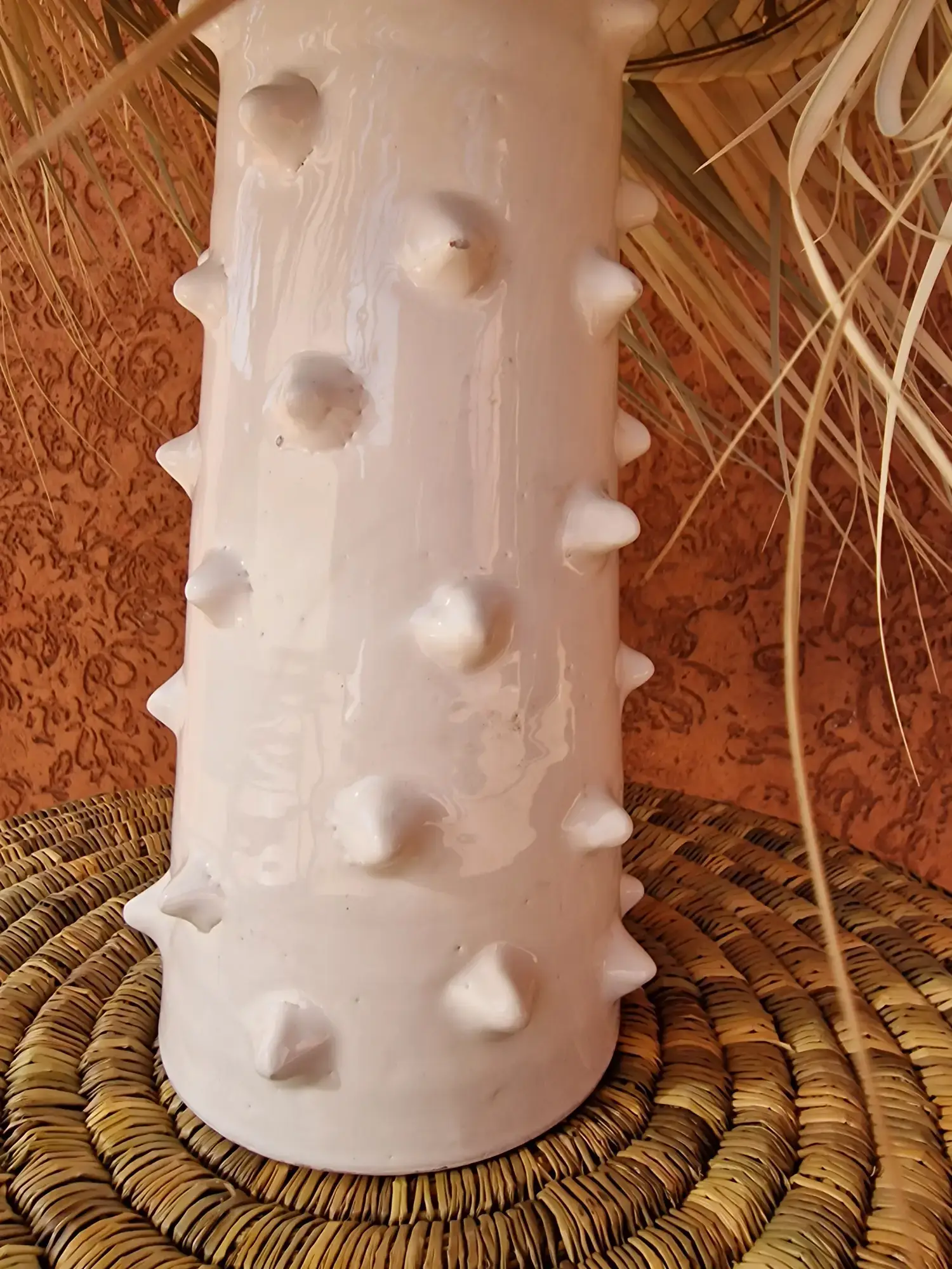 Fringed straw lampshade - Image 4