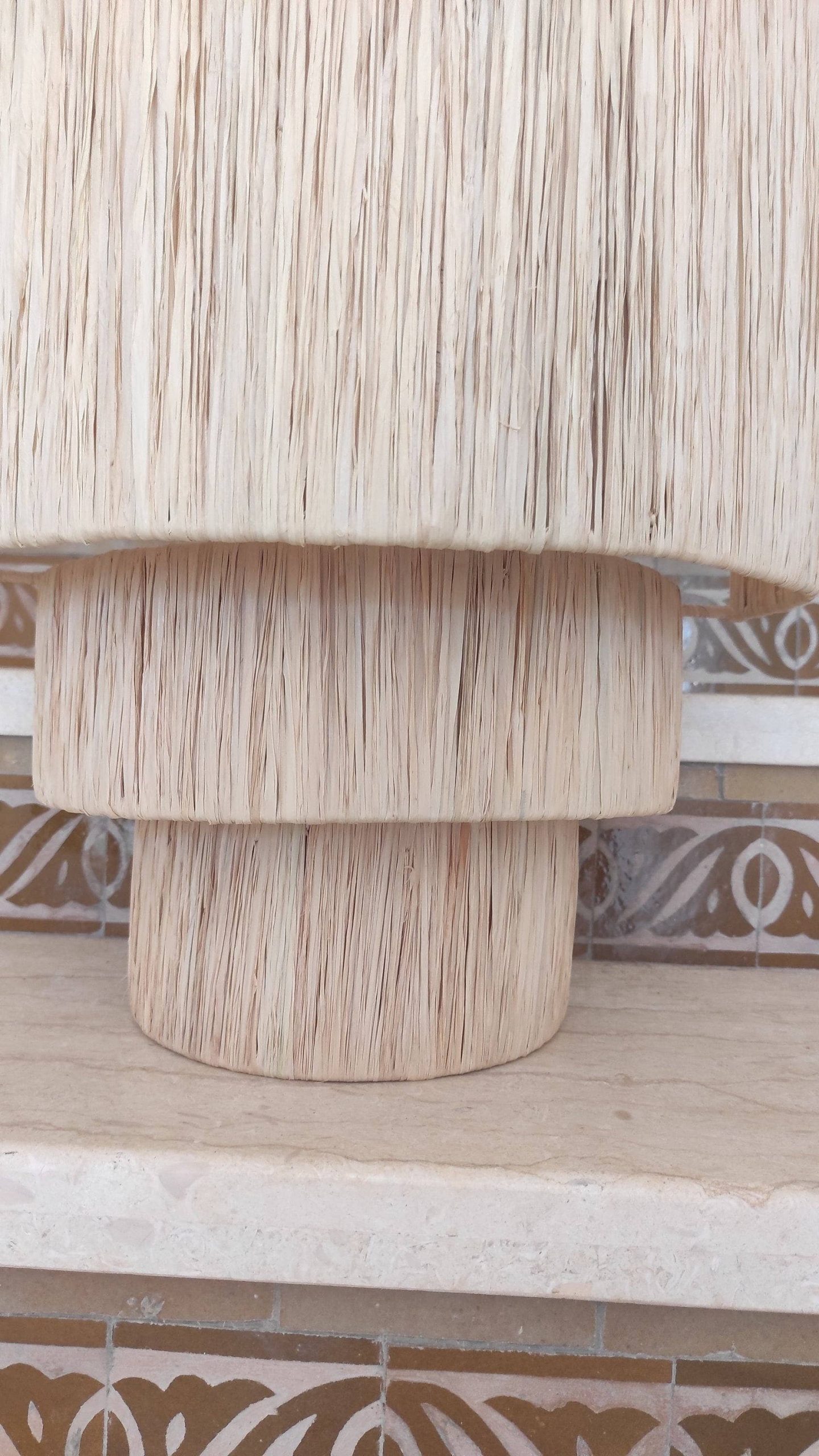 hand woven raffia Sconces - raffia Chandelier Moroccan Lamps - Image 8