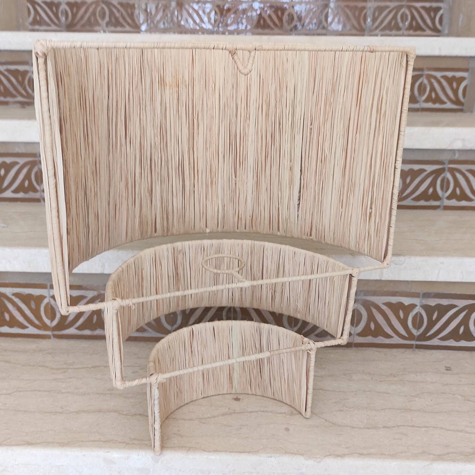 hand woven raffia Sconces - raffia Chandelier Moroccan Lamps - Image 2