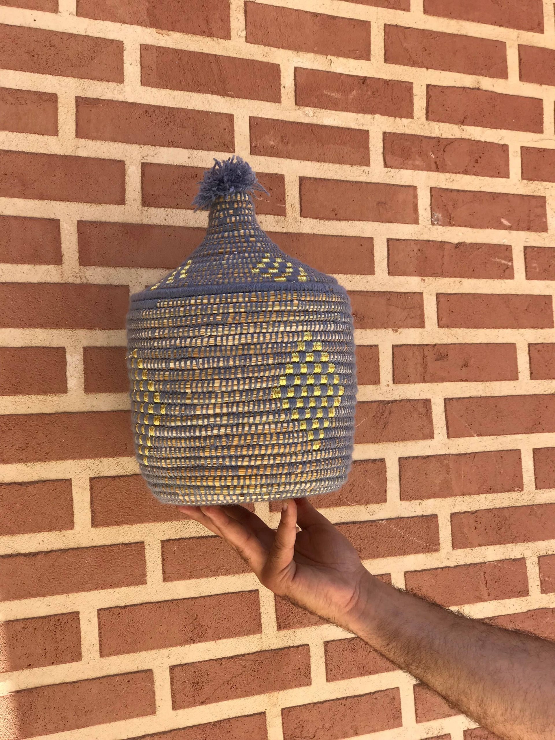 Berber Moroccan 'Bread' Basket: Vibrant Craftsmanship - Image 5