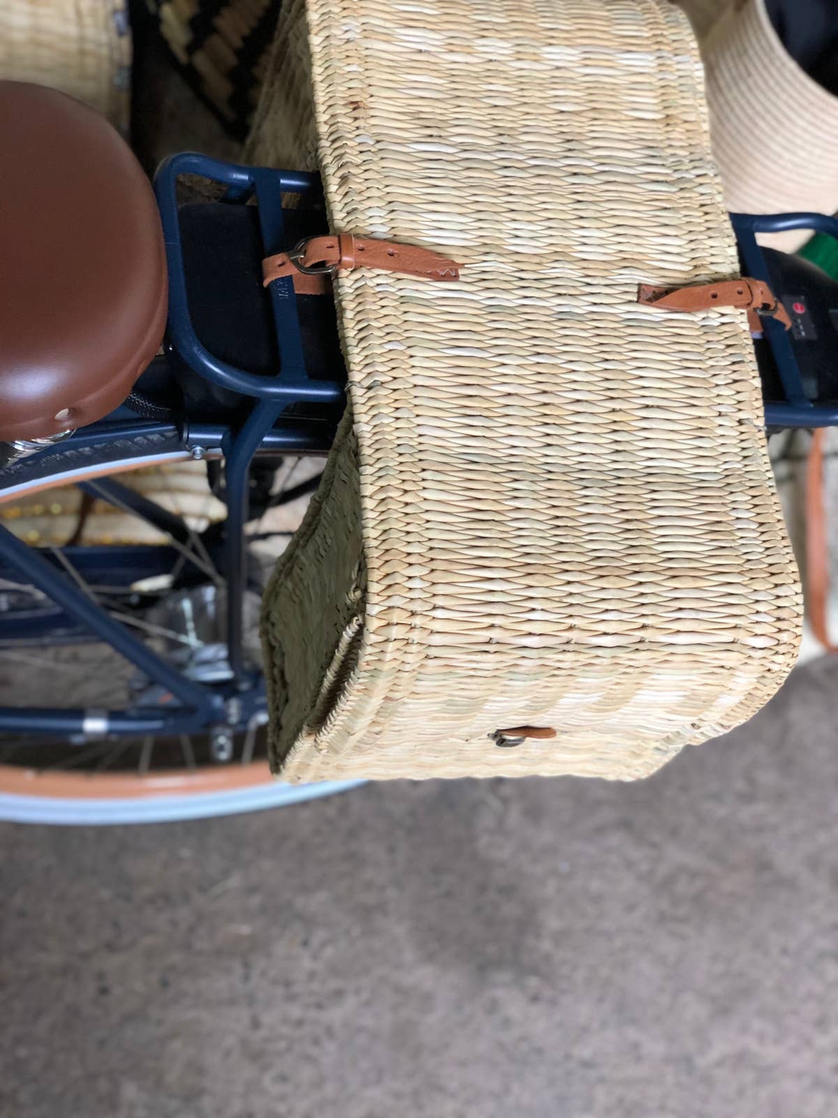 Handmade Moroccan Wicker Double Bicycle Basket - Boheme - Image 2