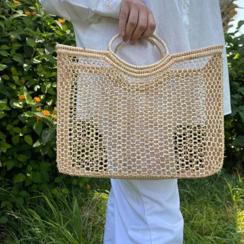 Handmade Raffia Bag with Comfortable Handle