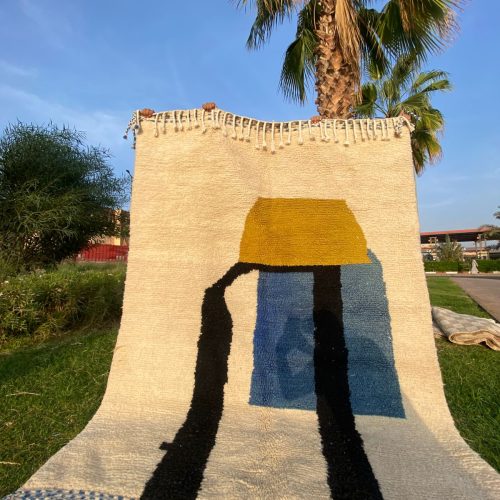 Abstract Wool Rug – Modern Moroccan Handmade Carpet