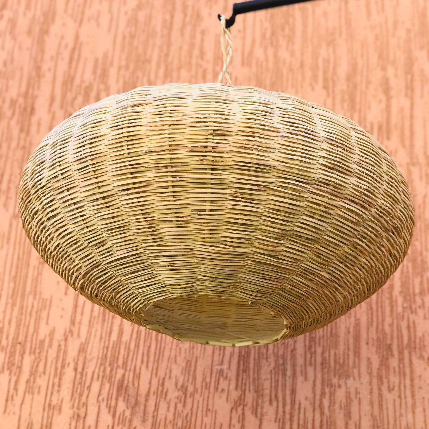 Handwoven Wicker Ball Pendant Light - Image 2