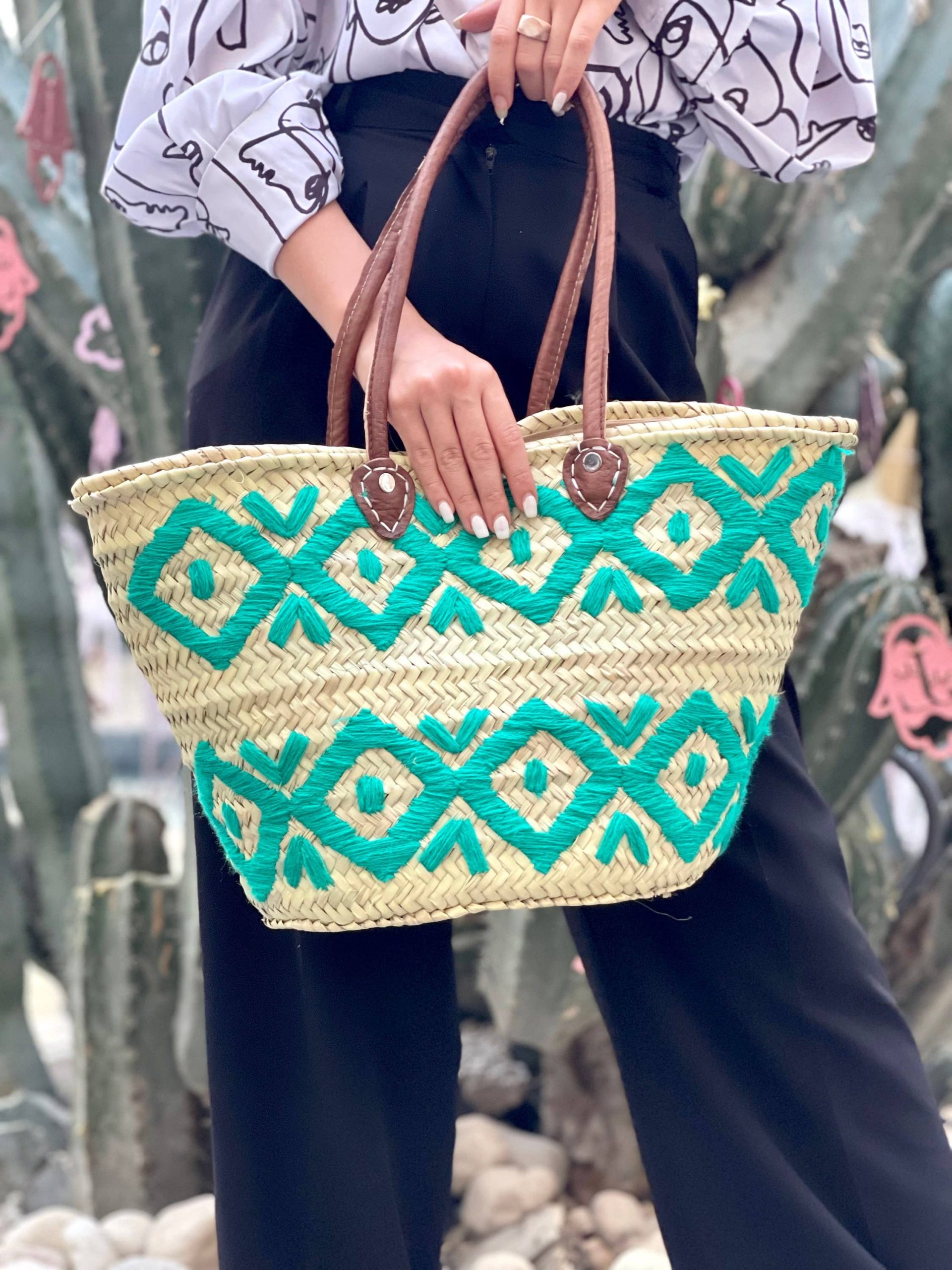 Woven Straw Bag | Moroccan Basket Bag | Beach Bag - Image 5