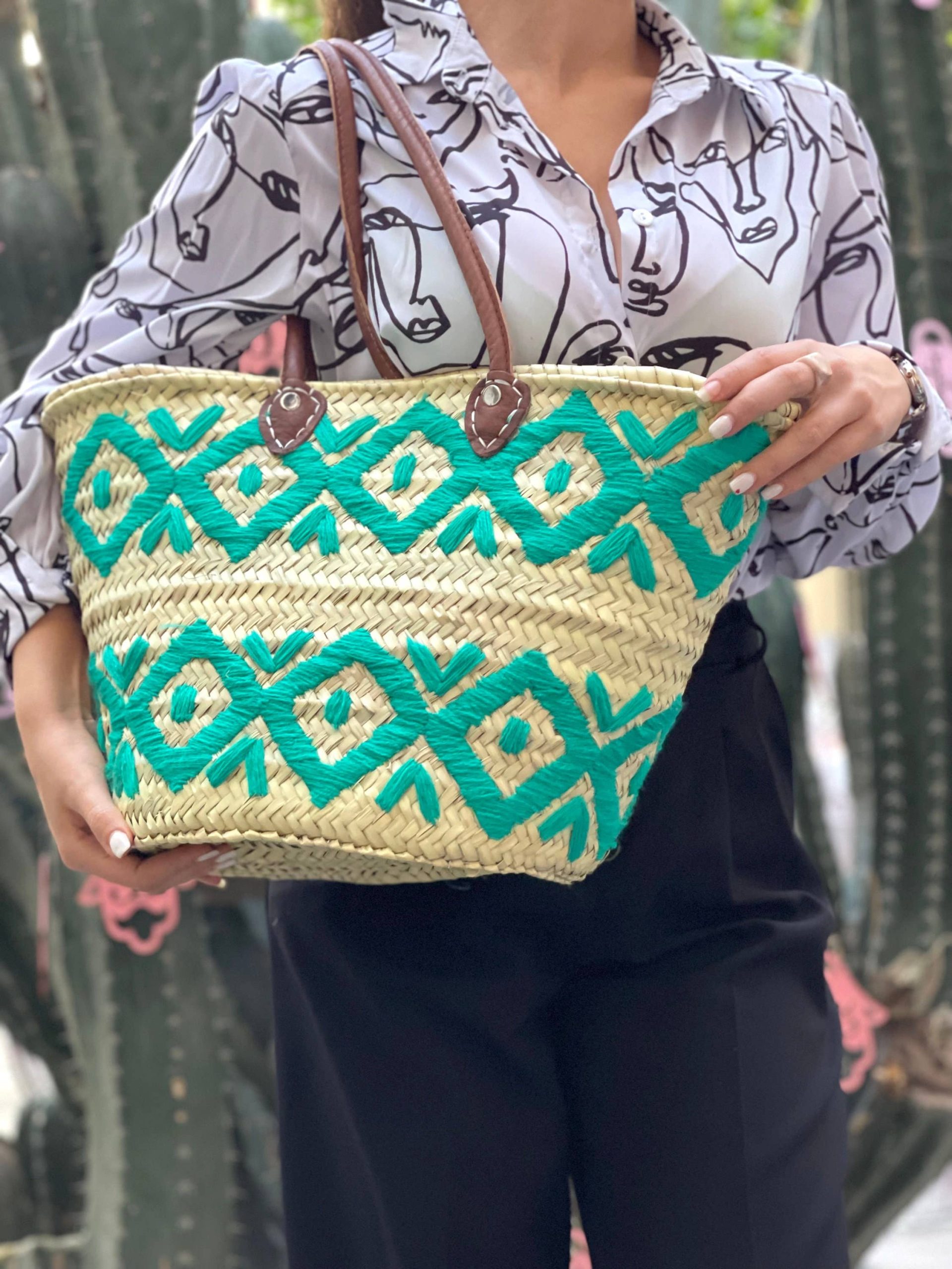 Woven Straw Bag | Moroccan Basket Bag | Beach Bag - Image 3