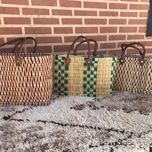 Handwoven Reed Basket with Sisal Handles