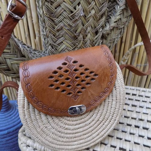 Boho Moroccan Raffia Round Bag