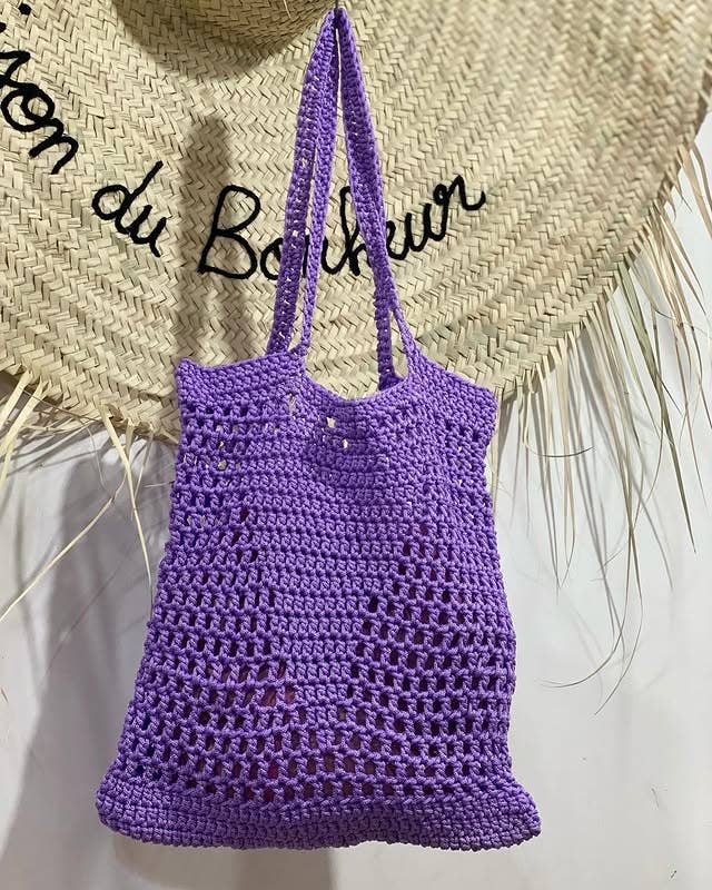 Handmade Crochet Cotton Tote Bag for Beach & Summer - Image 3