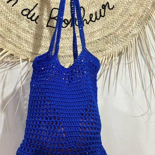 Handmade Crochet Cotton Tote Bag for Beach & Summer