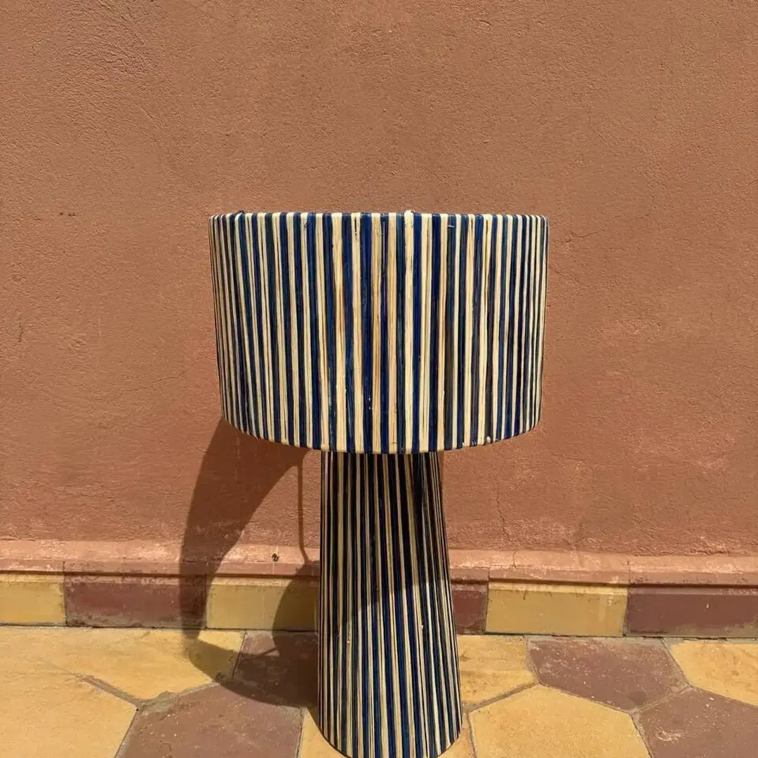 Natural Raffia Lamp Base – Artisan Made - Image 2