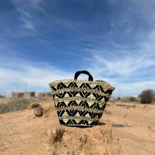 Artisanal Bohemian Storage Basket - Handwoven Ethnic Organizer with Traditional Craftsmanship