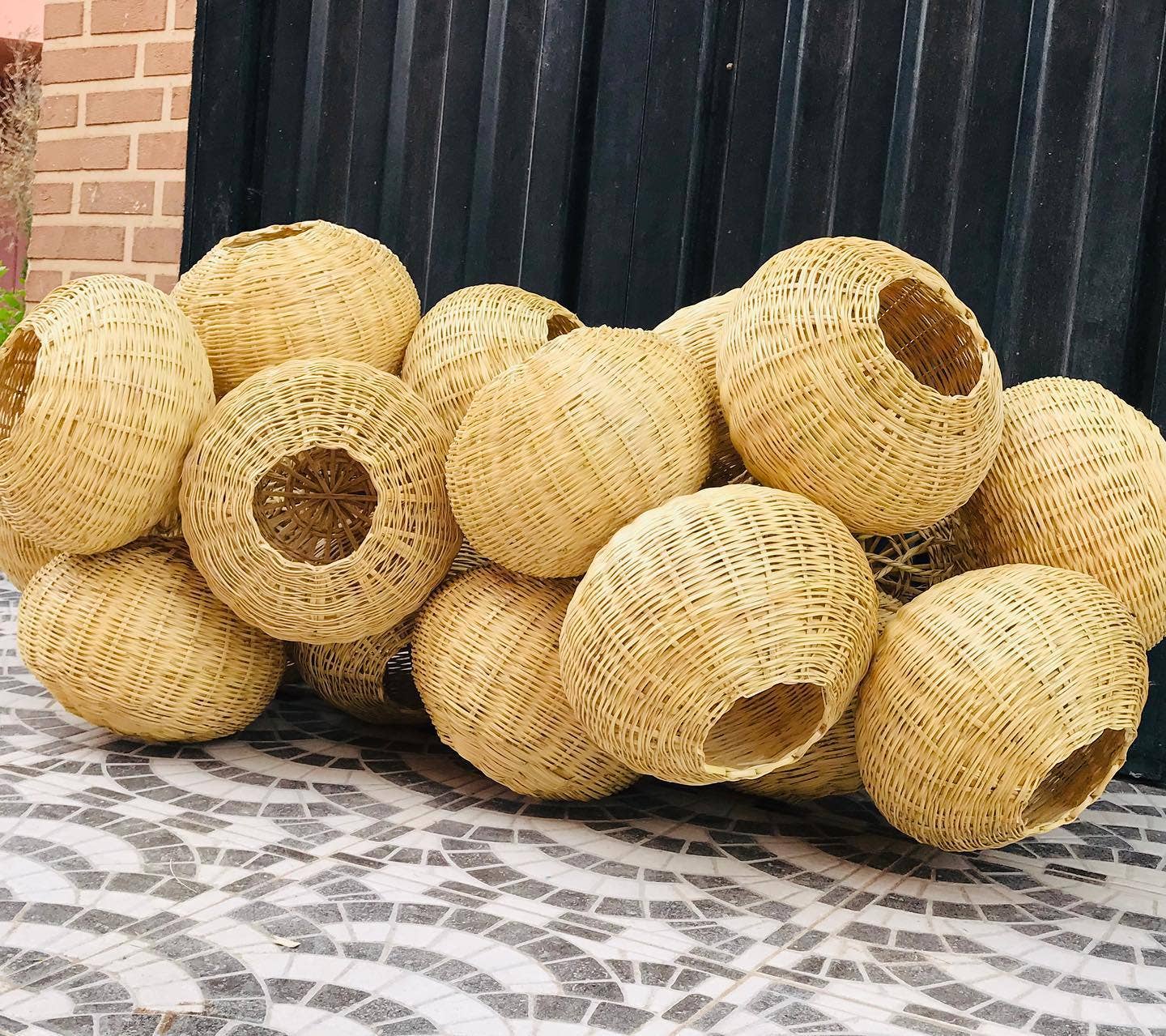 Handwoven Wicker Ball Pendant Light - Image 3