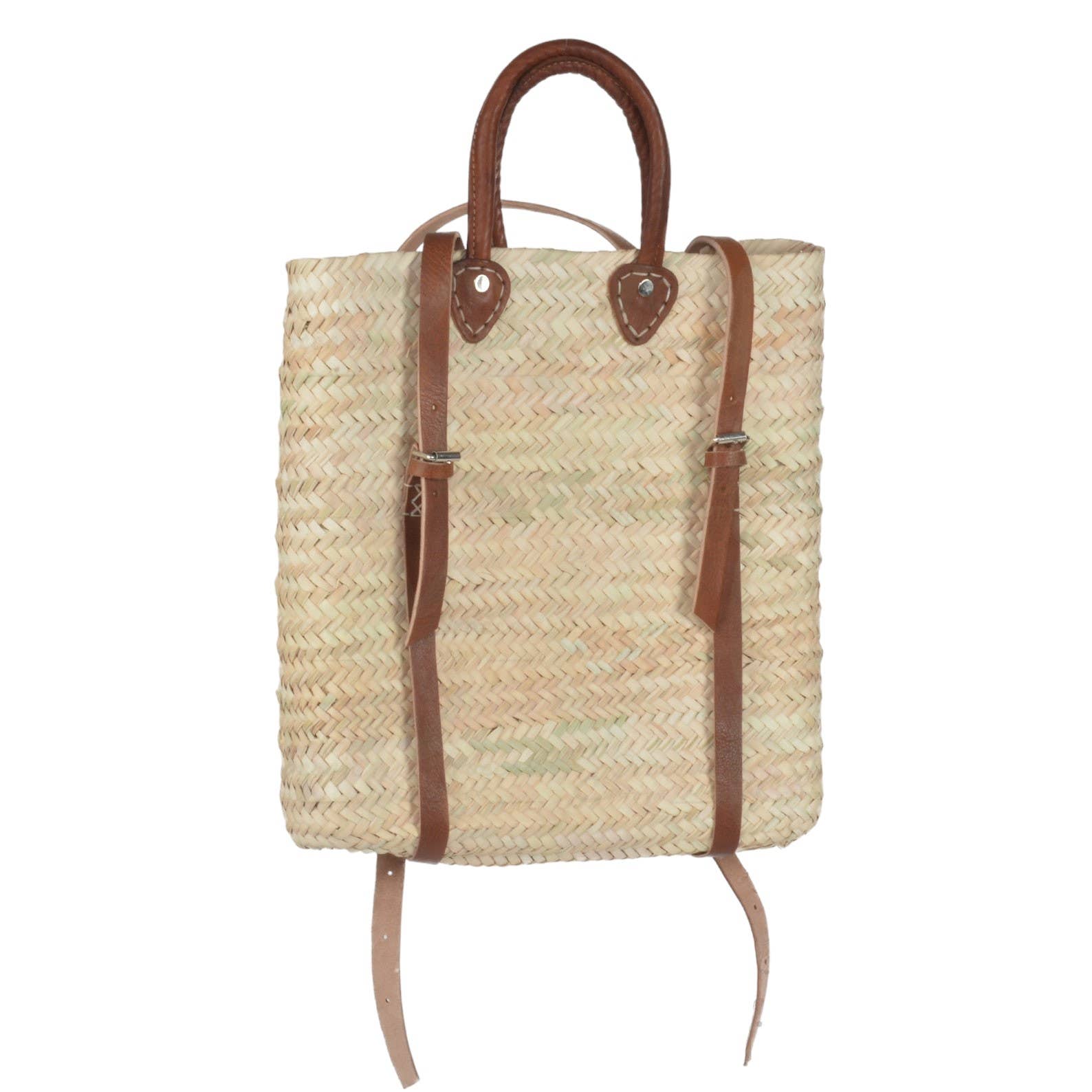 Backpack, Made Straw Bag, Shopping and Picnic Baskets nature - Image 2