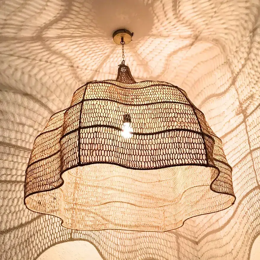 Chandelier, Natural Wicker Chandelier,