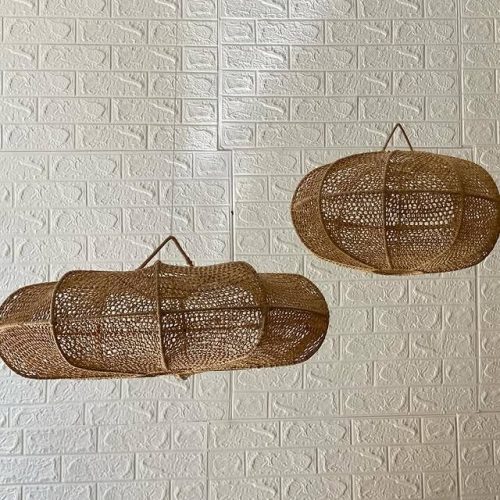 Handwoven Raffia Wave Pendant Light Shade
