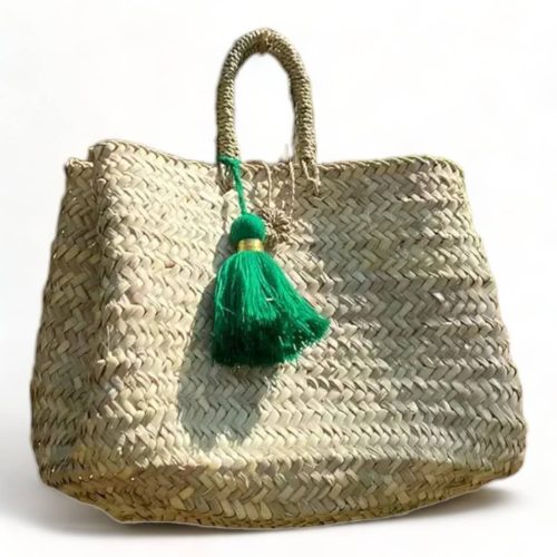 Handmade Moroccan Basket with Tassel