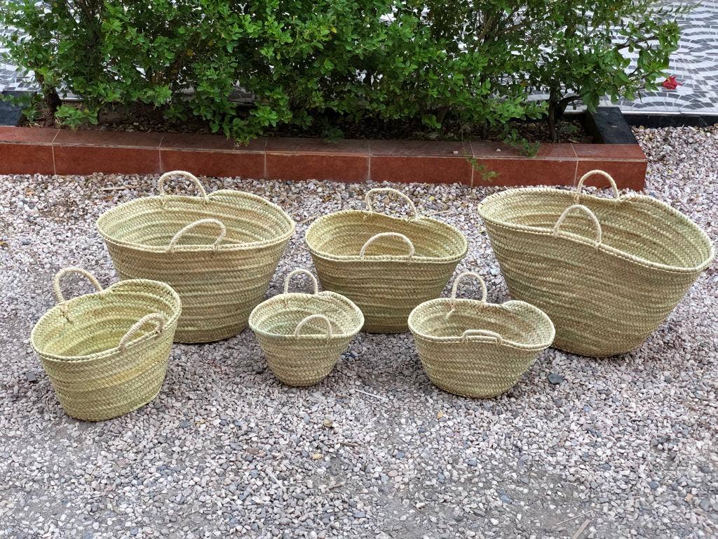 Handmade Bohemian Market Basket with Sisal Handles