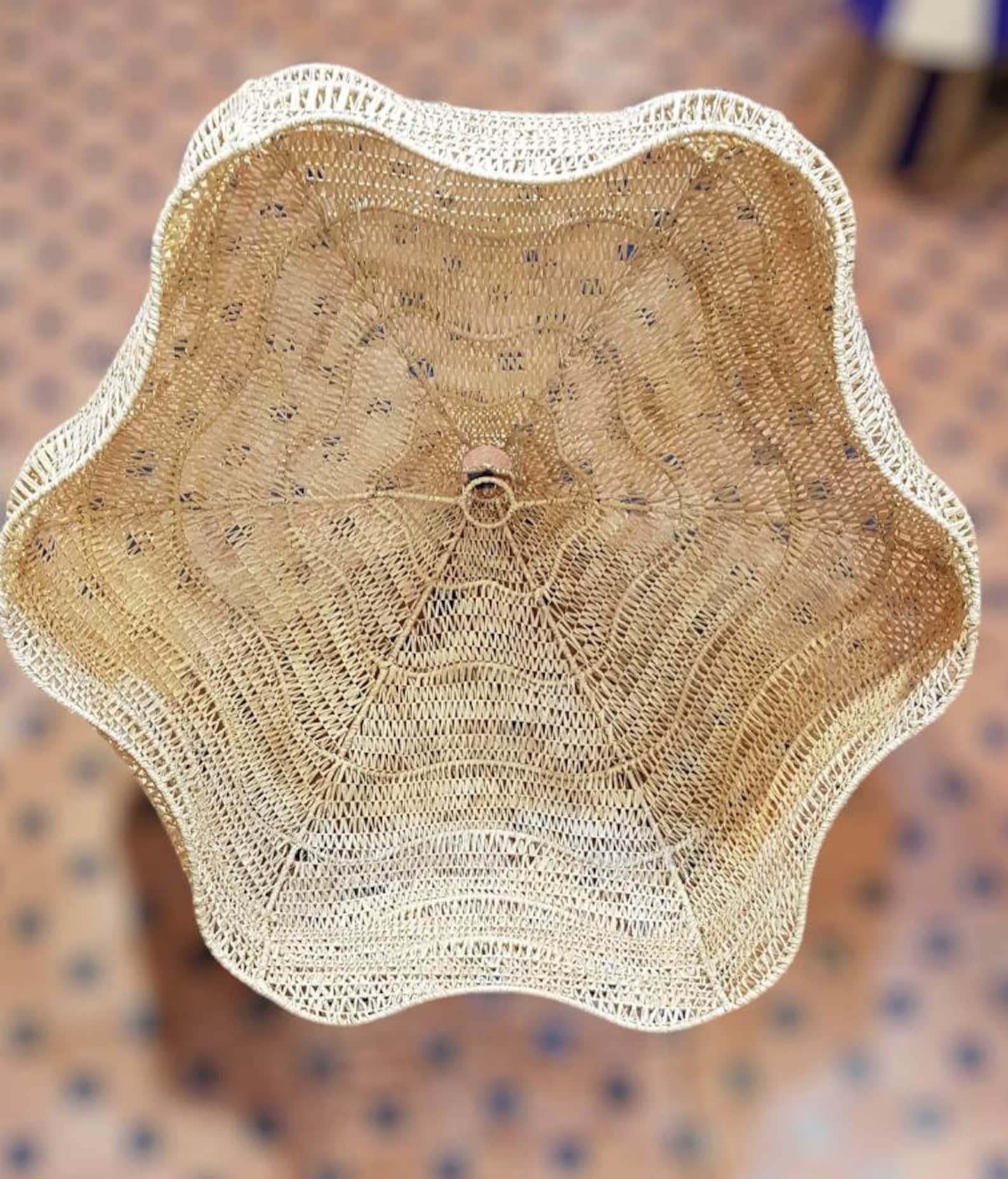 Style Wave rafia Chandelier, Natural Wicker Chandelier, - Image 2