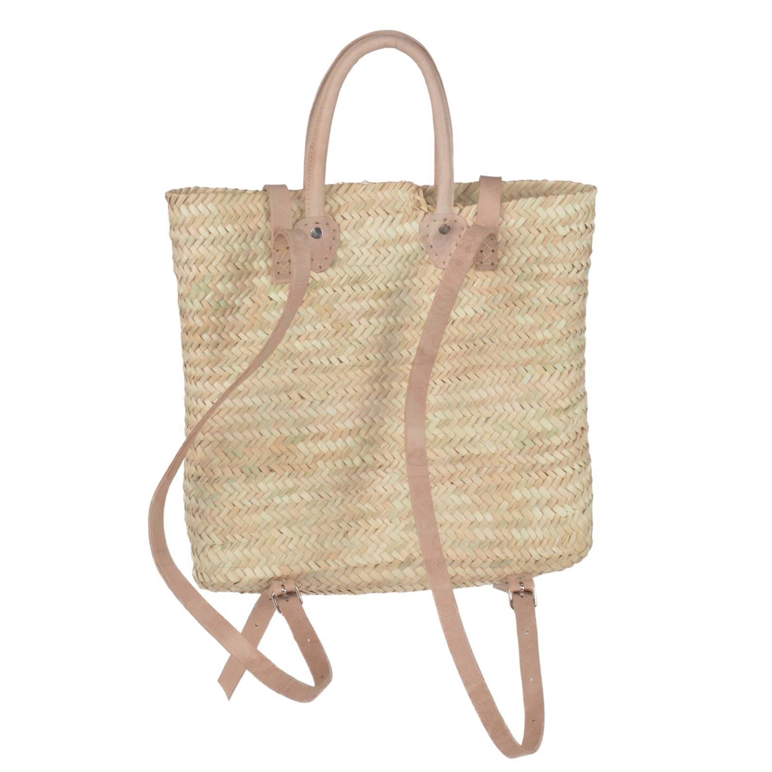 Backpack, Made Straw Bag, Shopping and Picnic Baskets nature - Image 4