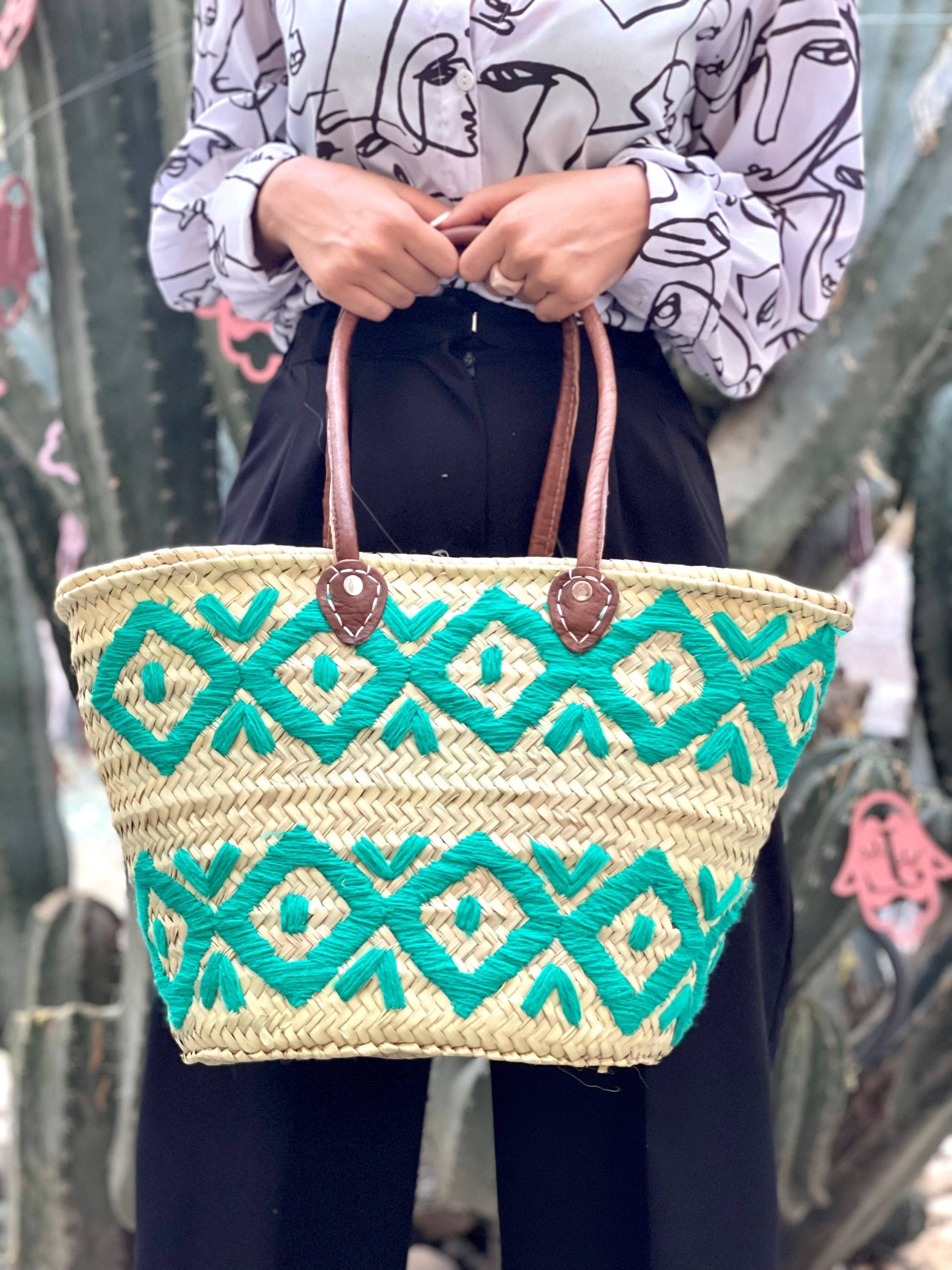 Woven Straw Bag | Moroccan Basket Bag | Beach Bag